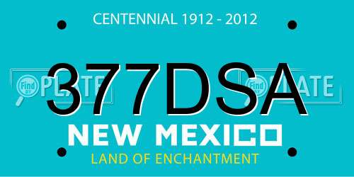 377DSA New Mexico License Plate