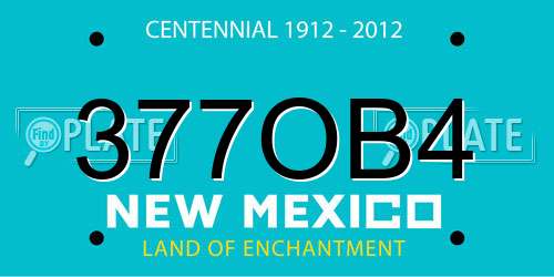 377OB4 New Mexico License Plate