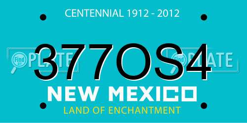 377OS4 New Mexico License Plate