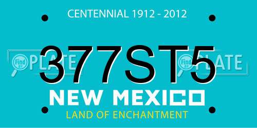 377ST5 New Mexico License Plate