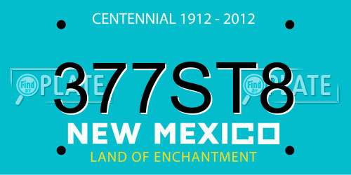 377ST8 New Mexico License Plate
