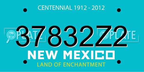 37832Z2 New Mexico License Plate