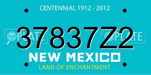 37837Z2 New Mexico License Plate