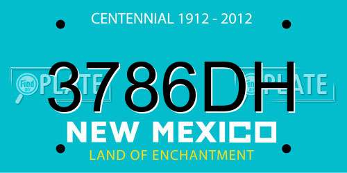 3786DH New Mexico License Plate