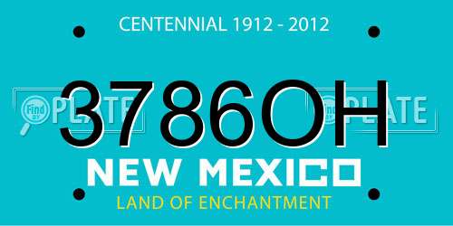 3786OH New Mexico License Plate