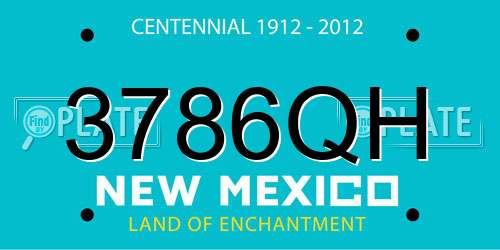 3786QH New Mexico License Plate
