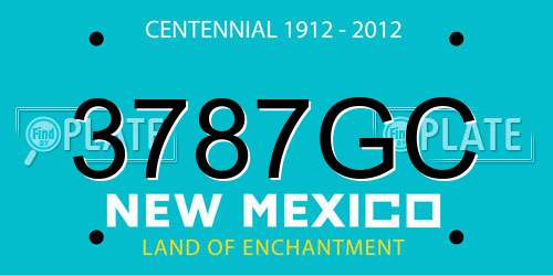 3787GC New Mexico License Plate