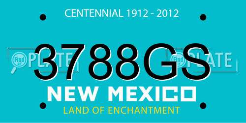 3788GS New Mexico License Plate