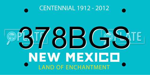 378BGS New Mexico License Plate