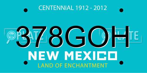 378GOH New Mexico License Plate