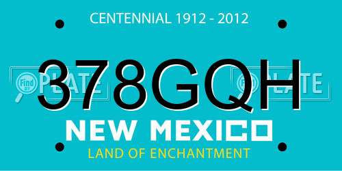 378GQH New Mexico License Plate