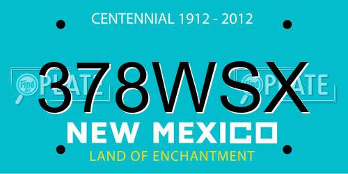 378WSX New Mexico License Plate