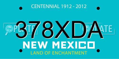 378XDA New Mexico License Plate