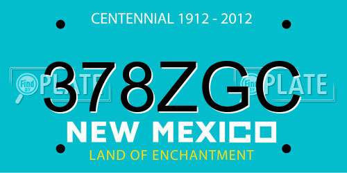 378ZGC New Mexico License Plate