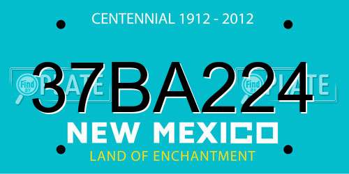 37BA224 New Mexico License Plate