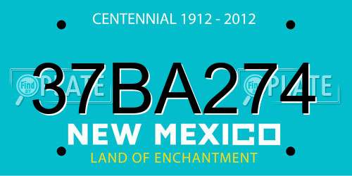 37BA274 New Mexico License Plate