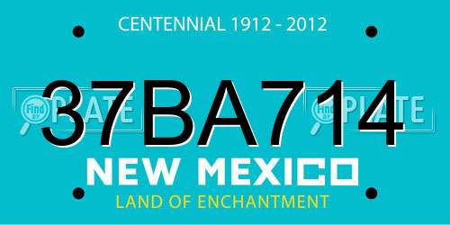 37BA714 New Mexico License Plate
