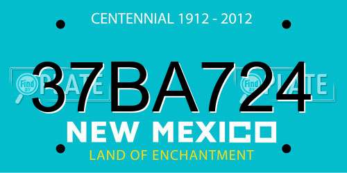 37BA724 New Mexico License Plate