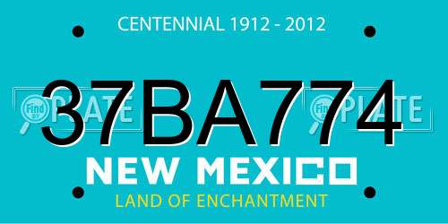 37BA774 New Mexico License Plate