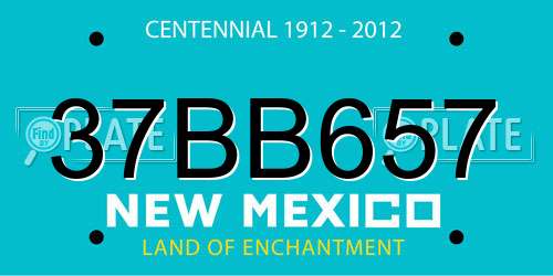 37BB657 New Mexico License Plate