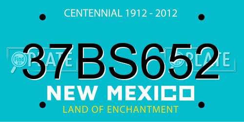 37BS652 New Mexico License Plate