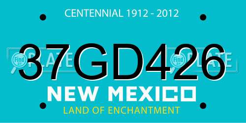 37GD426 New Mexico License Plate
