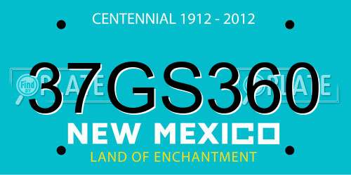 37GS360 New Mexico License Plate