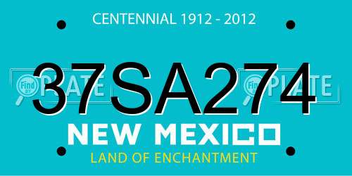 37SA274 New Mexico License Plate
