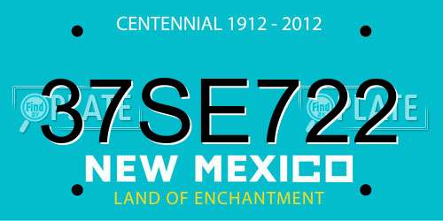 37SE722 New Mexico License Plate
