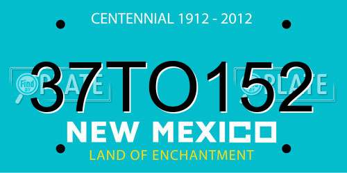 37TO152 New Mexico License Plate