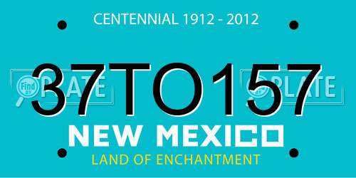 37TO157 New Mexico License Plate