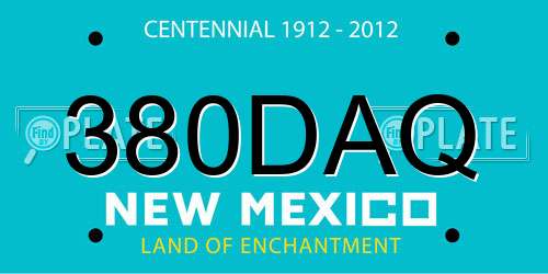 380DAQ New Mexico License Plate