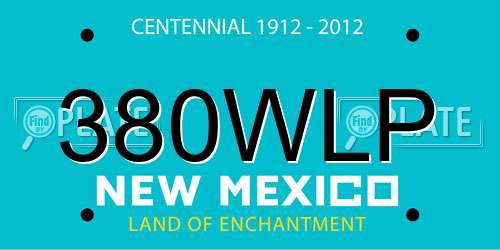 380WLP New Mexico License Plate