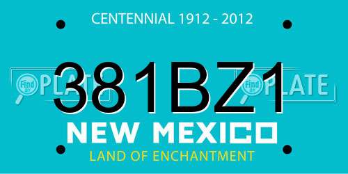 381BZ1 New Mexico License Plate