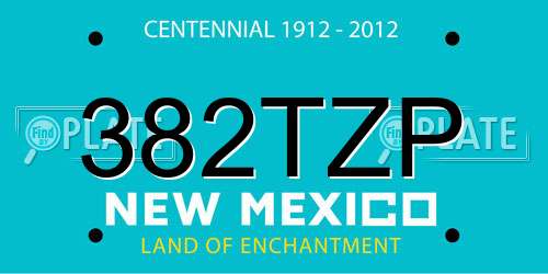 382TZP New Mexico License Plate