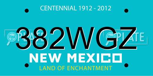 382WGZ New Mexico License Plate