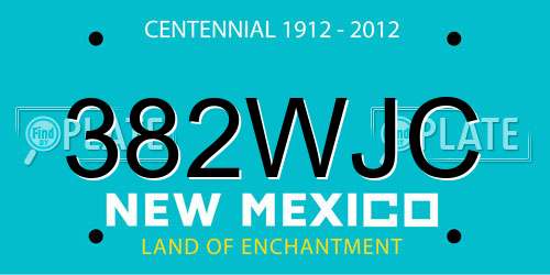 382WJC New Mexico License Plate