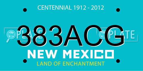 383ACG New Mexico License Plate