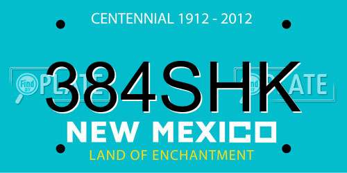 384SHK New Mexico License Plate