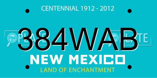 384WAB New Mexico License Plate