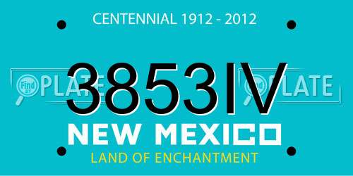 3853IV New Mexico License Plate