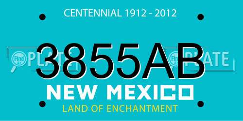 3855AB New Mexico License Plate