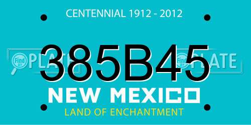 385B45 New Mexico License Plate