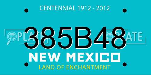 385B48 New Mexico License Plate