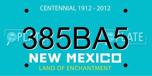 385BA5 New Mexico License Plate