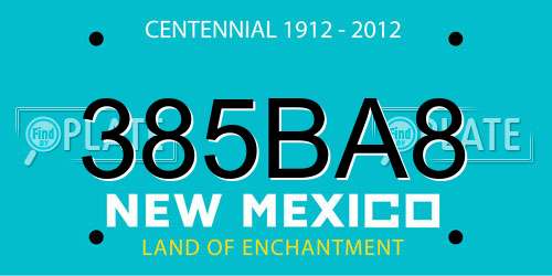 385BA8 New Mexico License Plate