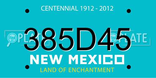 385D45 New Mexico License Plate