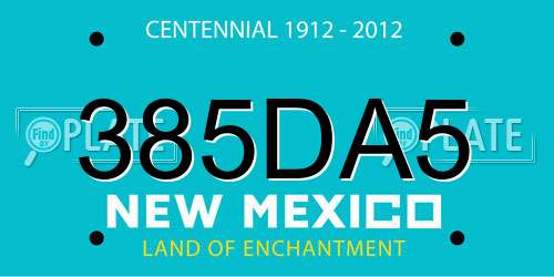 385DA5 New Mexico License Plate
