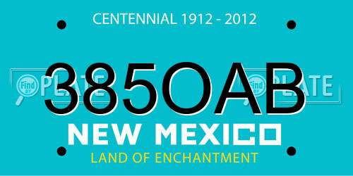 385OAB New Mexico License Plate