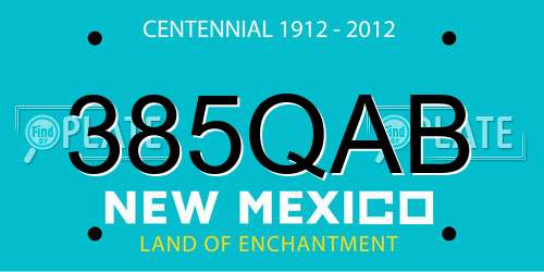 385QAB New Mexico License Plate
